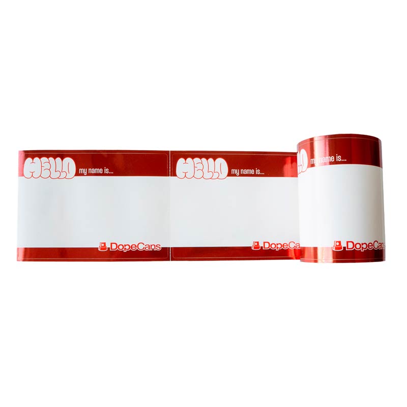 Dope Cans Sticker Hello My Name Is 10 Stück - Red Metallic