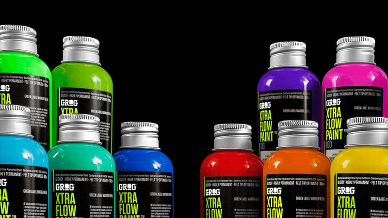 Grog Marker Refill Xtra Flow Paint 100ml - 8 Farben